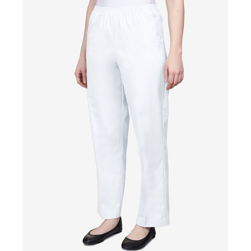 Alfred Dunner Soft Twill Mid-Rise Straight Leg Casual Pant Size 12 3905